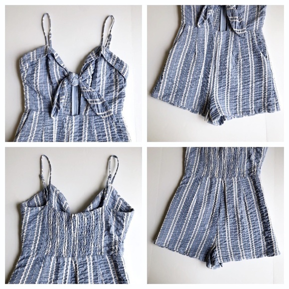Lost + Wander Waves Stripe Tie Front Romper - Picture 9 of 14